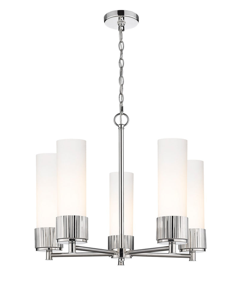 Innovations 428-5CR-PN-G428-12WH LED Chandelier, Polished Nickel