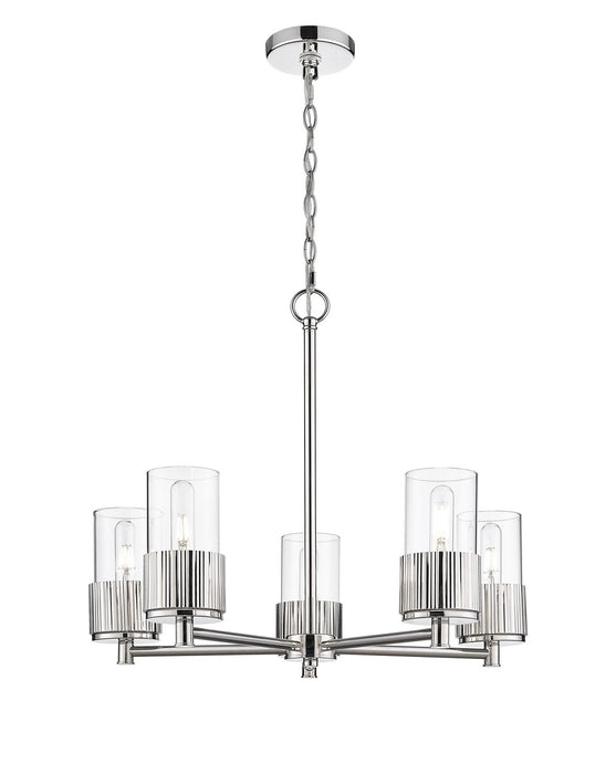 Innovations 428-5CR-PN-G428-7CL LED Chandelier, Polished Nickel