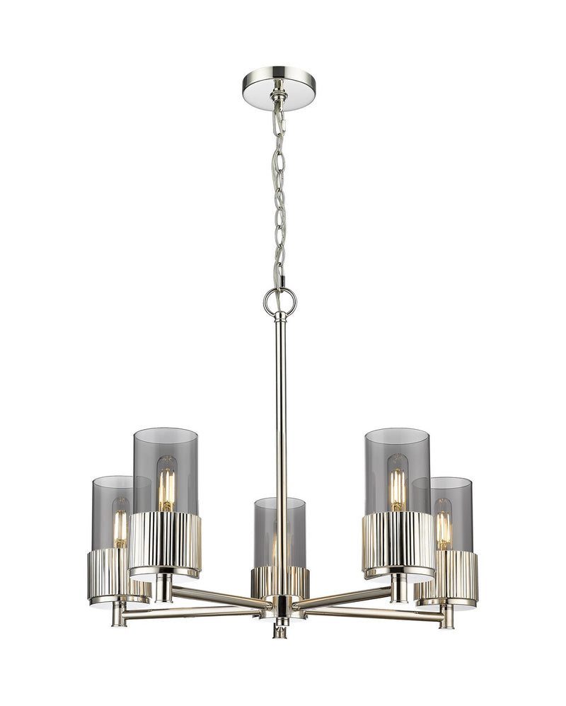 Innovations 428-5CR-PN-G428-7SM LED Chandelier, Polished Nickel