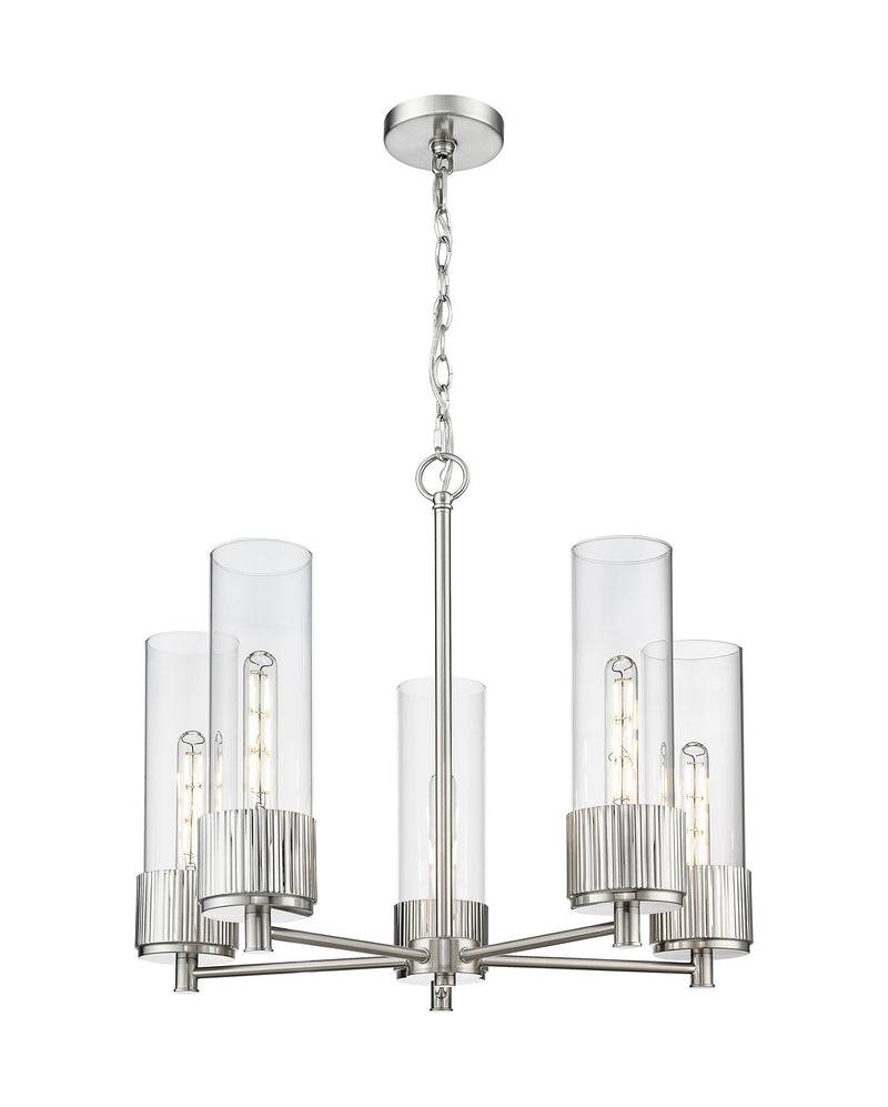 Innovations 428-5CR-SN-G428-12CL LED Chandelier, Satin Nickel