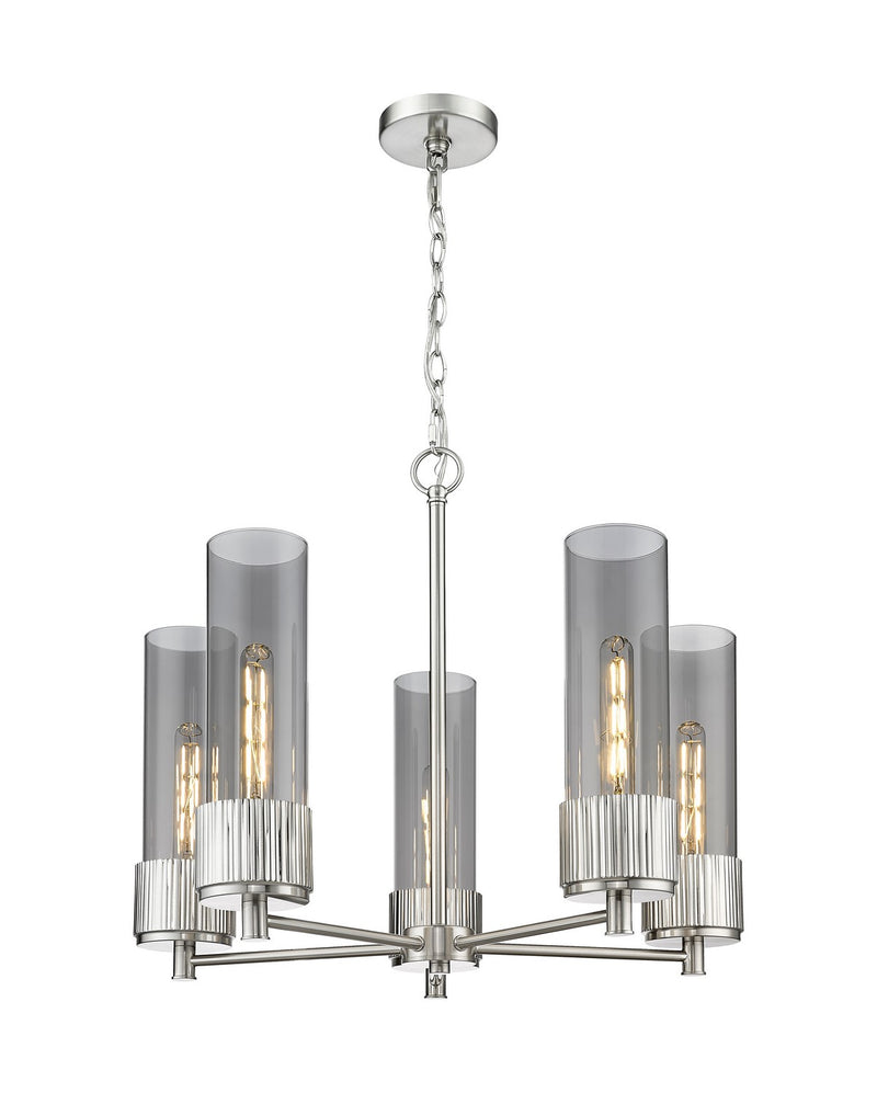 Innovations 428-5CR-SN-G428-12SM LED Chandelier, Satin Nickel