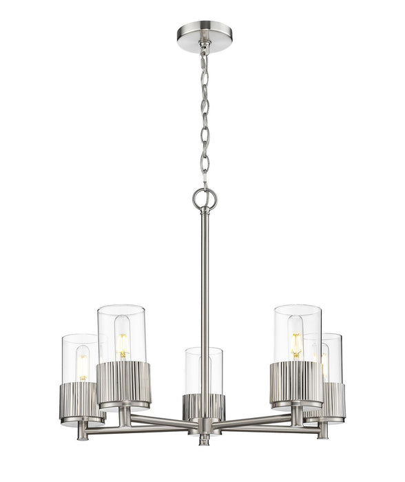 Innovations 428-5CR-SN-G428-7CL LED Chandelier, Satin Nickel