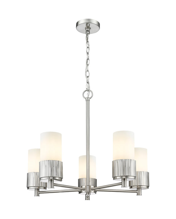 Innovations 428-5CR-SN-G428-7WH LED Chandelier, Satin Nickel