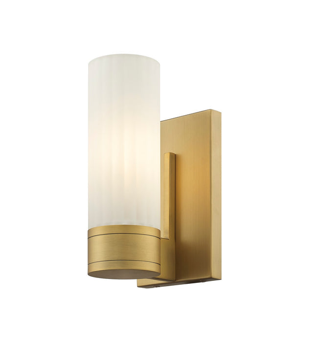 Innovations 429-1W-BB-G429-8WH LED Wall Sconce, Brushed Brass
