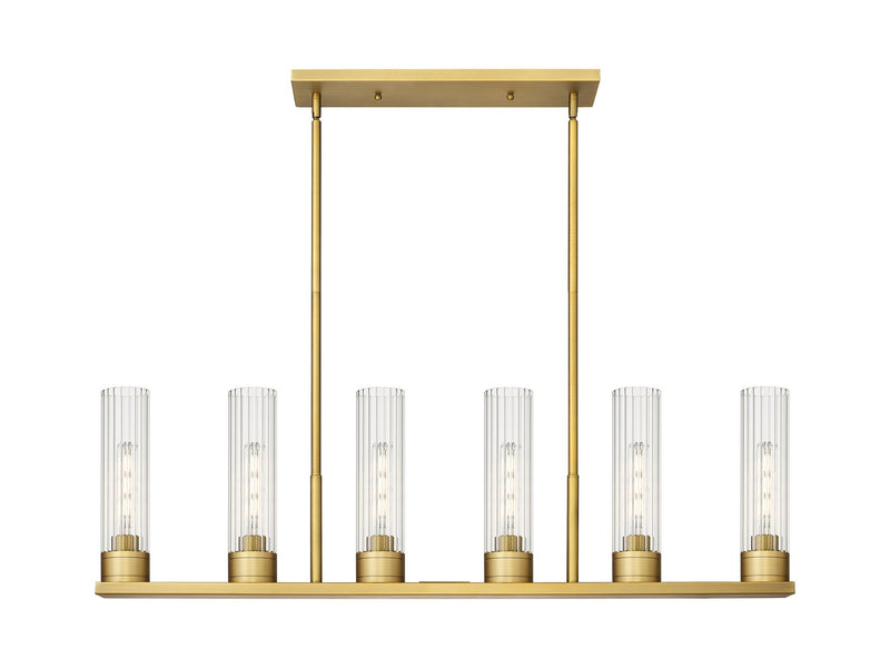 Innovations 429-6I-BB-G429-11CL LED Linear Pendant, Brushed Brass