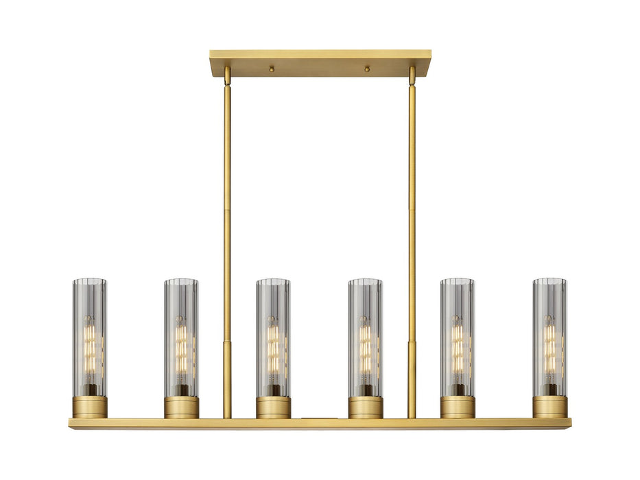 Innovations 429-6I-BB-G429-11SM LED Linear Pendant, Brushed Brass