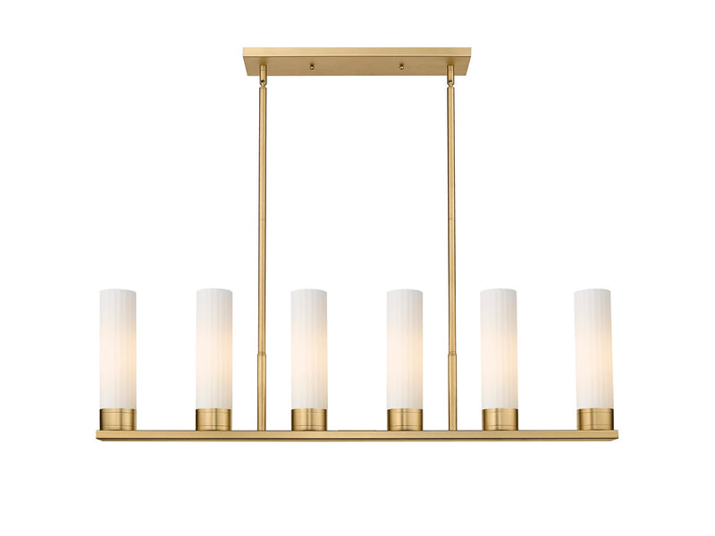 Innovations 429-6I-BB-G429-11WH LED Linear Pendant, Brushed Brass