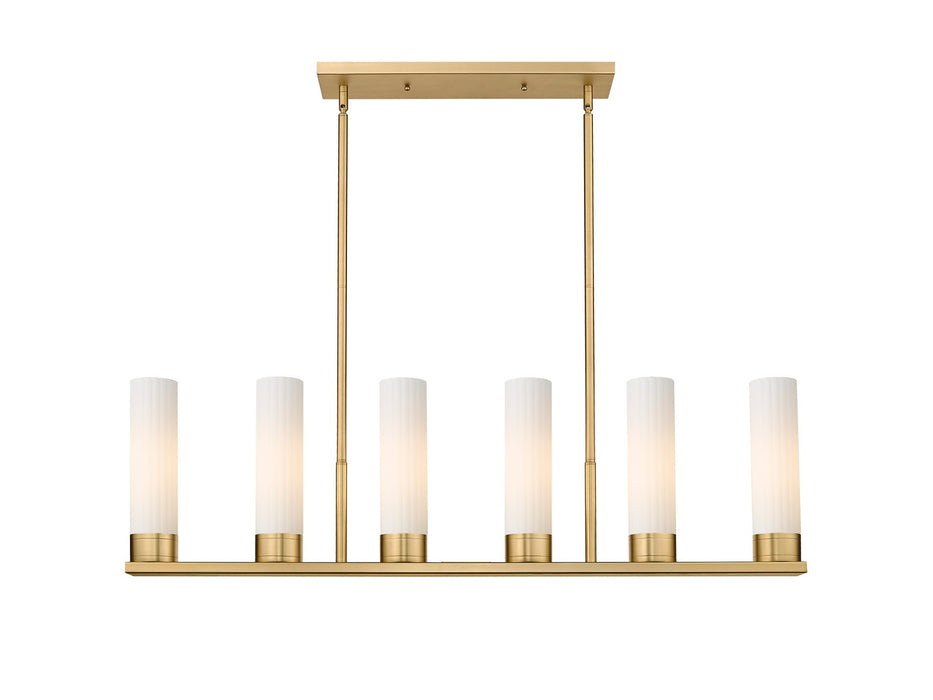 Innovations 429-6I-BB-G429-11WH LED Linear Pendant, Brushed Brass