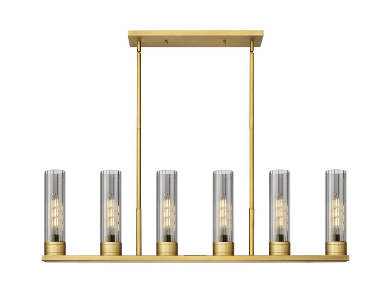 Innovations 429-6I-BB-G429-8SM LED Linear Pendant, Brushed Brass