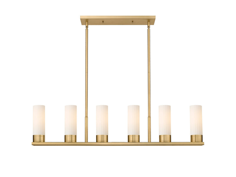 Innovations 429-6I-BB-G429-8WH LED Linear Pendant, Brushed Brass