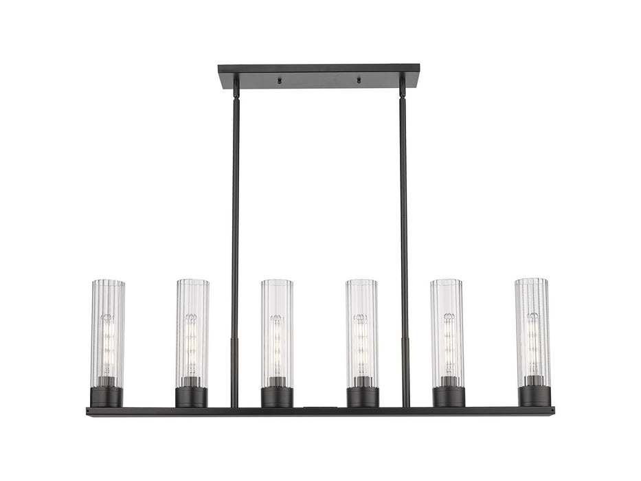 Innovations 429-6I-BK-G429-11CL LED Linear Pendant, Matte Black