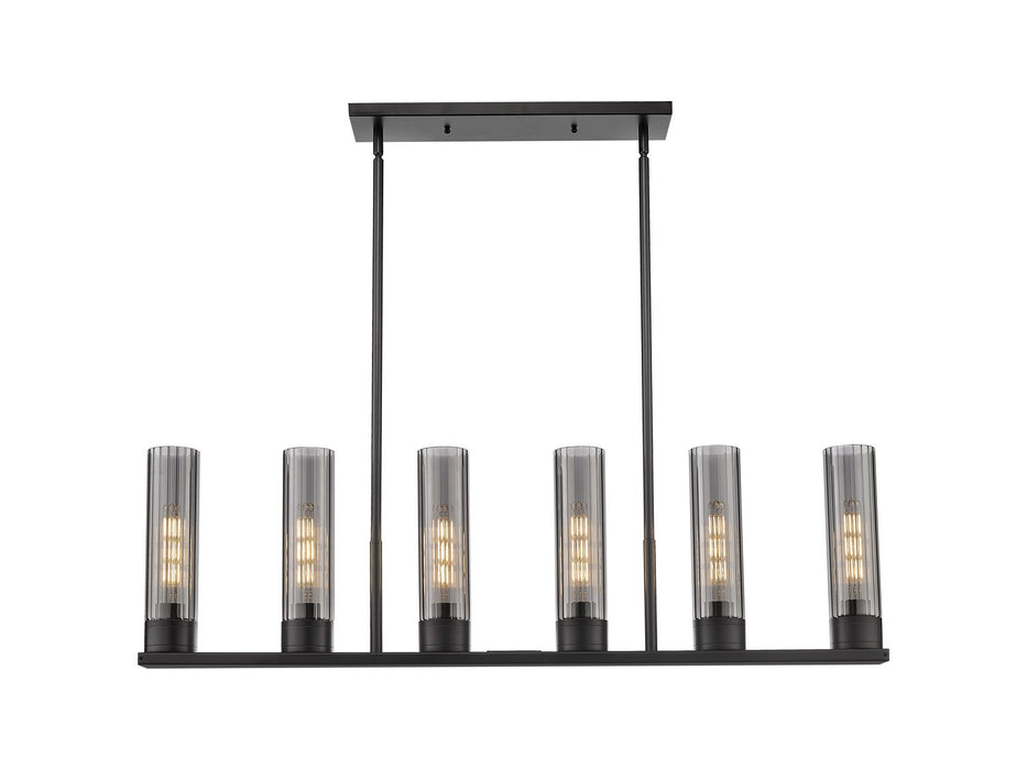 Innovations 429-6I-BK-G429-11SM LED Linear Pendant, Matte Black