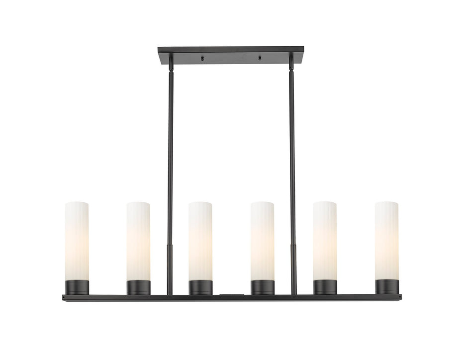 Innovations 429-6I-BK-G429-11WH LED Linear Pendant, Matte Black