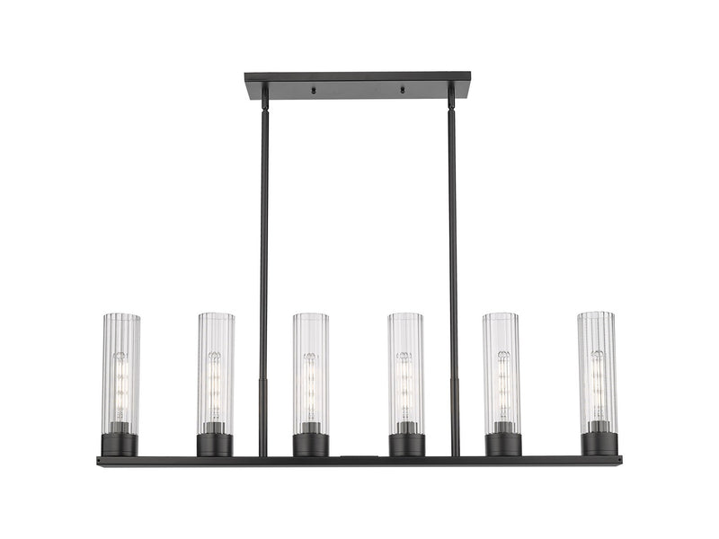 Innovations 429-6I-BK-G429-8CL LED Linear Pendant, Matte Black