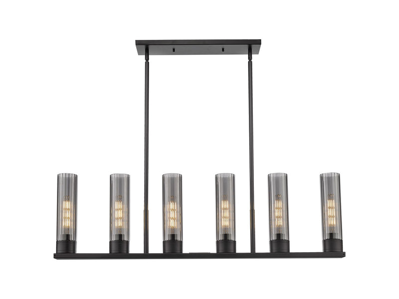 Innovations 429-6I-BK-G429-8SM LED Linear Pendant, Matte Black