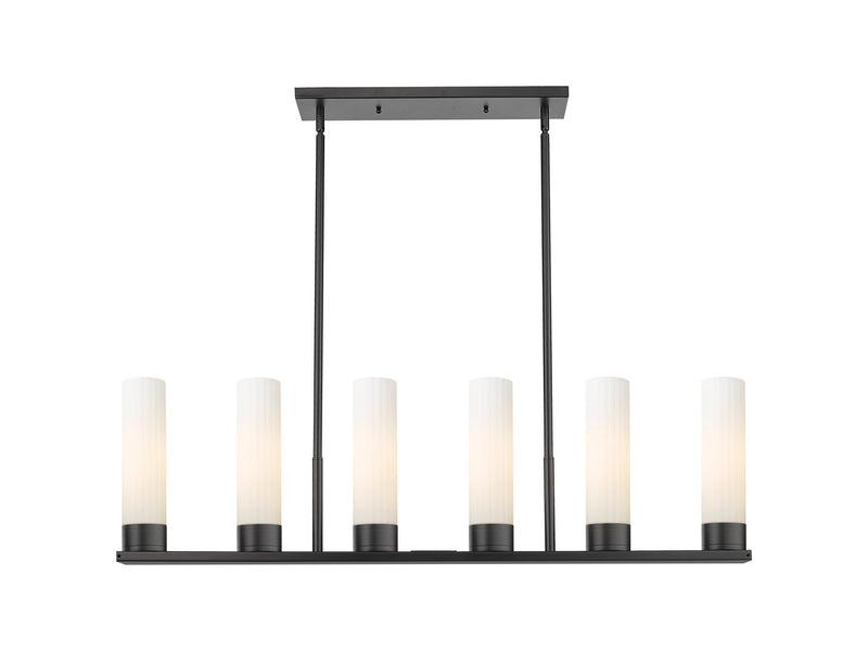 Innovations 429-6I-BK-G429-8WH LED Linear Pendant, Matte Black