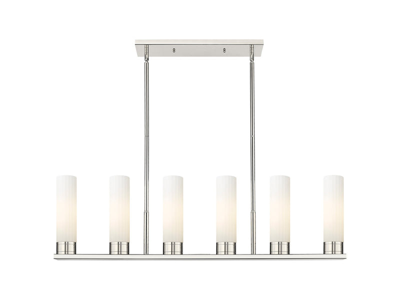 Innovations 429-6I-PN-G429-8WH LED Linear Pendant, Polished Nickel