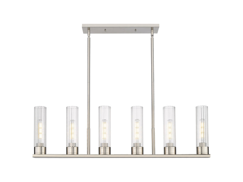 Innovations 429-6I-SN-G429-11CL LED Linear Pendant, Satin Nickel