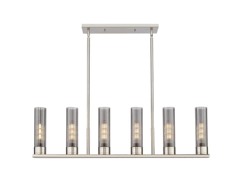 Innovations 429-6I-SN-G429-11SM LED Linear Pendant, Satin Nickel
