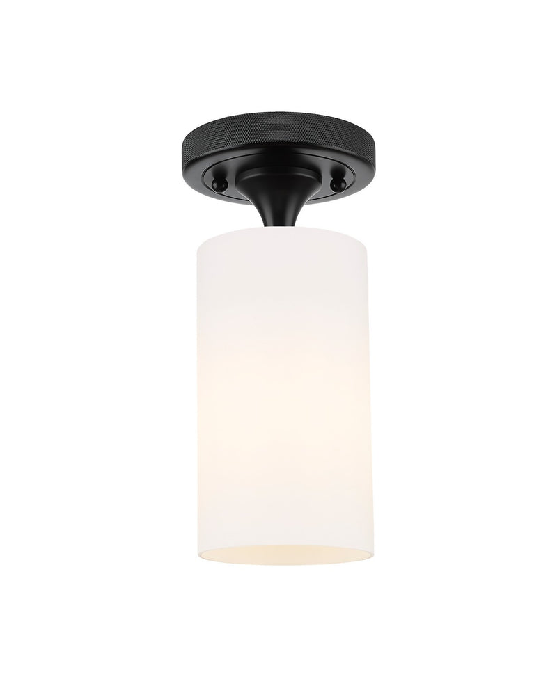 Innovations 434-1F-BK-G434-7WH LED Flush Mount, Matte Black