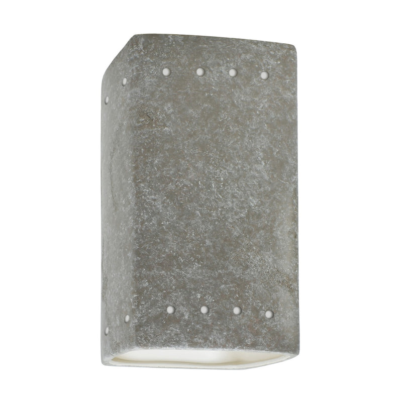 Justice Designs CER-0920-TRAM-LED1-1000 LED Lantern, Mocha Travertine