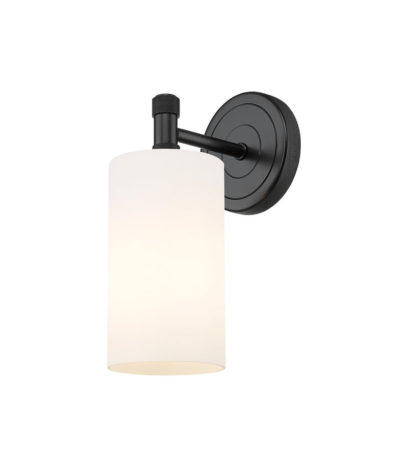 Innovations 434-1W-BK-G434-7WH LED Wall Sconce, Matte Black