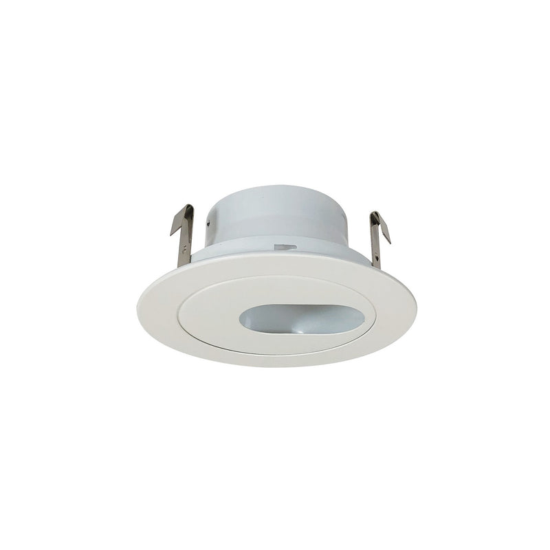 Nora Lighting NS-47 4" Surface Adjustable Slot Aperture Trim W/ Metal Ring, White