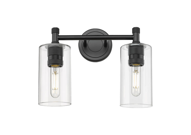 Innovations 434-2W-BK-G434-7CL LED Bath Vanity, Matte Black