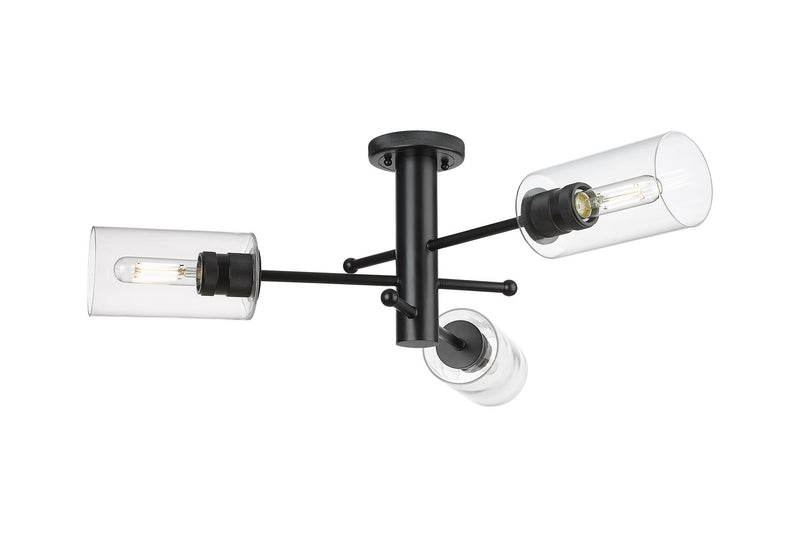 Innovations 434-3F-BK-G434-7CL LED Flush Mount, Matte Black
