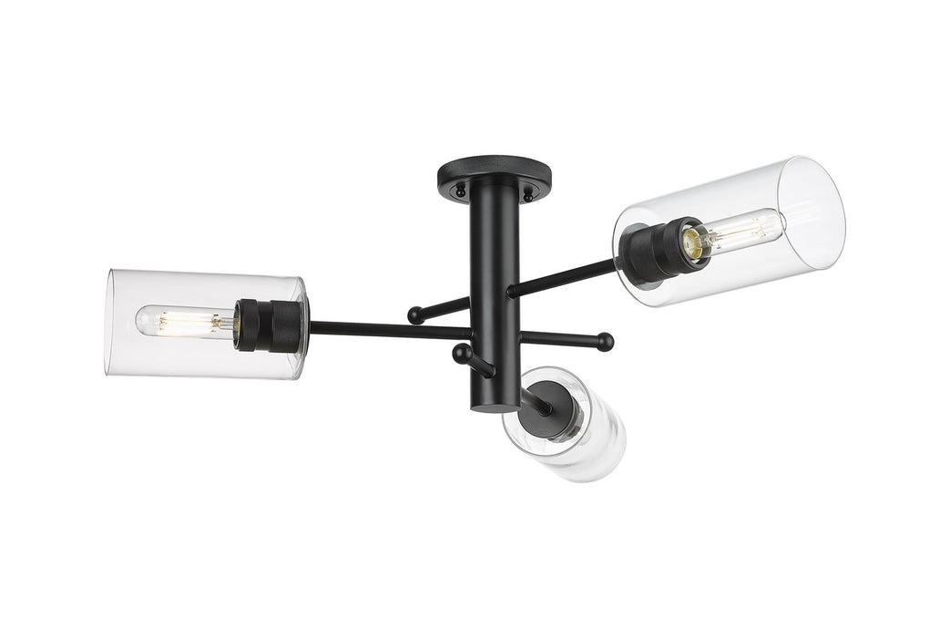 Innovations 434-3F-BK-G434-7CL LED Flush Mount, Matte Black