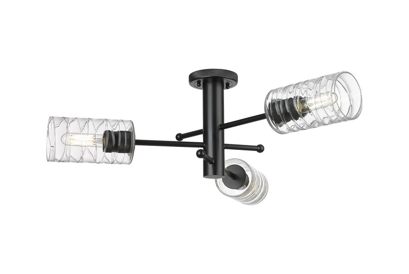 Innovations 434-3F-BK-G434-7DE LED Flush Mount, Matte Black