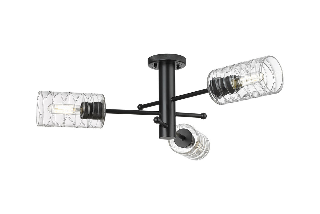 Innovations 434-3F-BK-G434-7DE LED Flush Mount, Matte Black