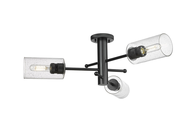 Innovations 434-3F-BK-G434-7SDY LED Flush Mount, Matte Black