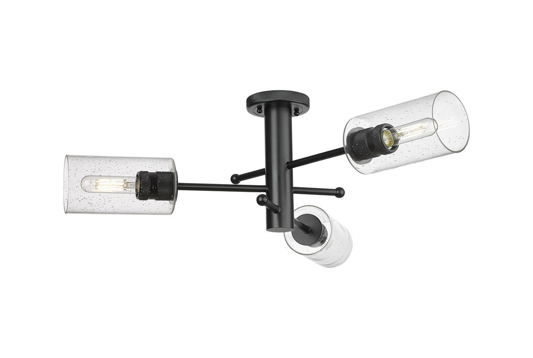 Innovations 434-3F-BK-G434-7SDY LED Flush Mount, Matte Black