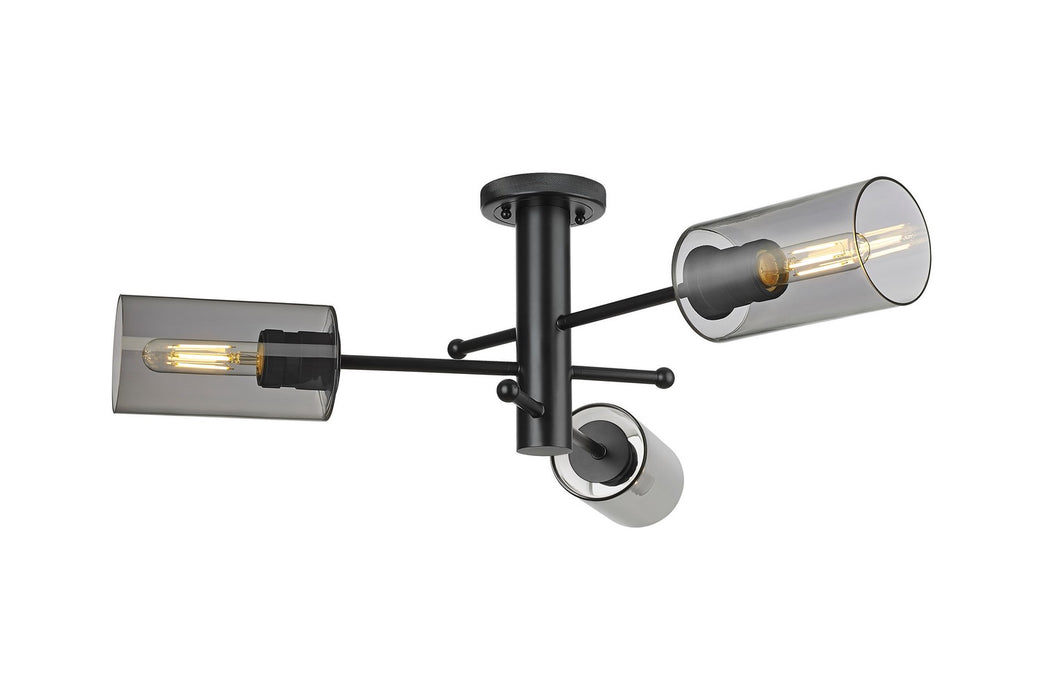 Innovations 434-3F-BK-G434-7SM LED Flush Mount, Matte Black