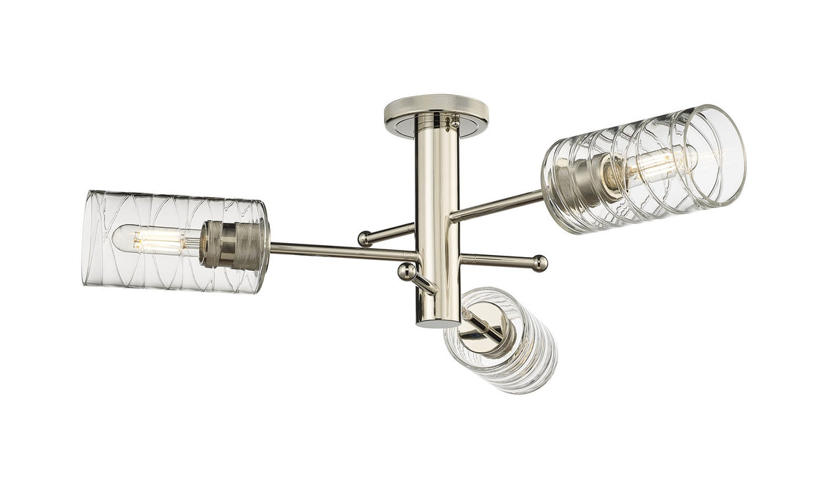 Innovations 434-3F-PN-G434-7DE LED Flush Mount, Polished Nickel