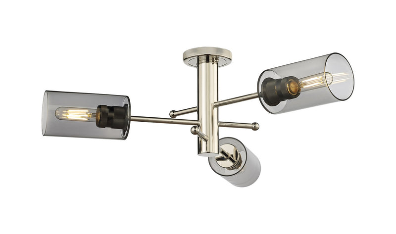 Innovations 434-3F-PN-G434-7SM LED Flush Mount, Polished Nickel