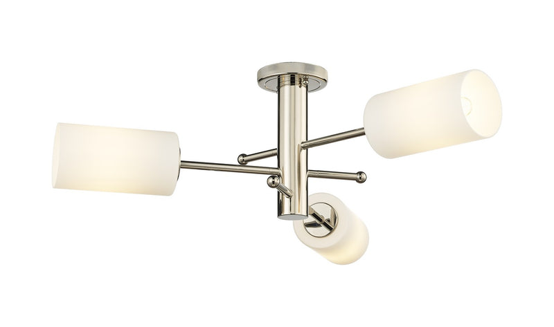 Innovations 434-3F-PN-G434-7WH LED Flush Mount, Polished Nickel