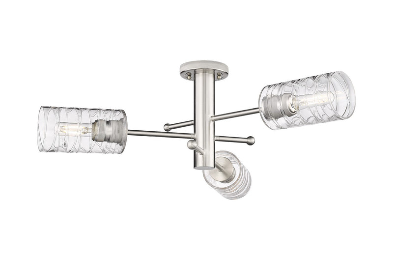 Innovations 434-3F-SN-G434-7DE LED Flush Mount, Satin Nickel