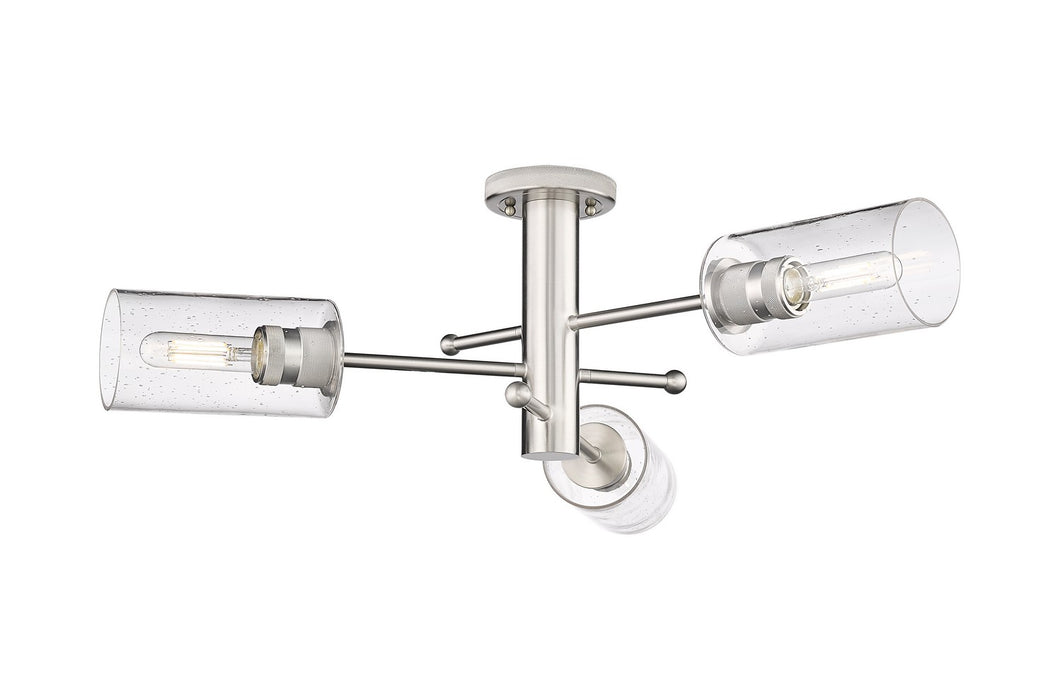Innovations 434-3F-SN-G434-7SDY LED Flush Mount, Satin Nickel