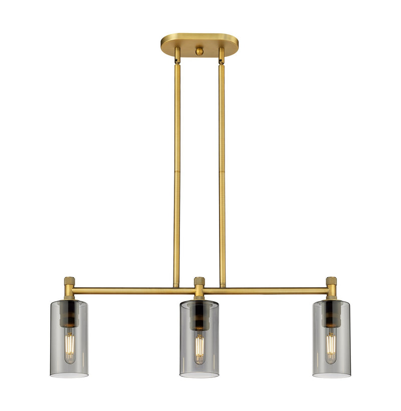 Innovations 434-3I-BB-G434-7SM LED Island Pendant, Brushed Brass