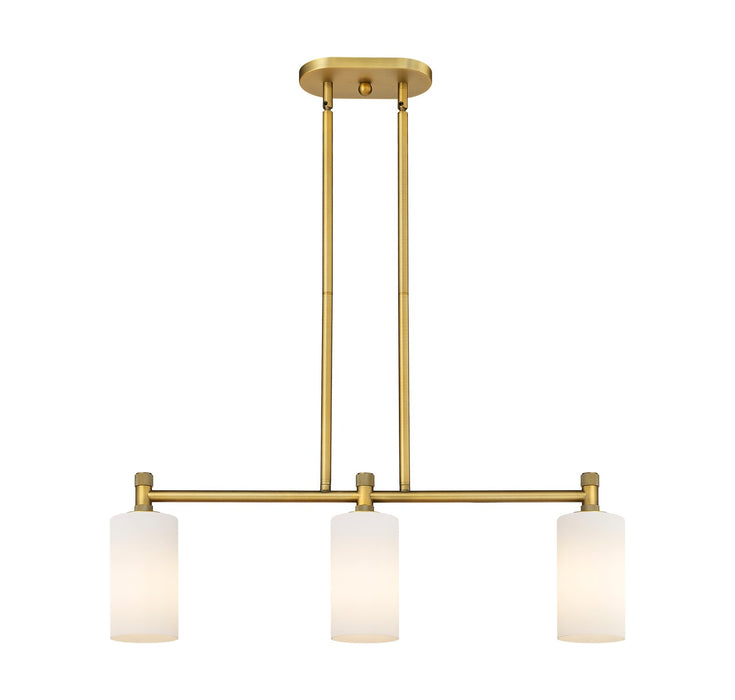 Innovations 434-3I-BB-G434-7WH LED Island Pendant, Brushed Brass