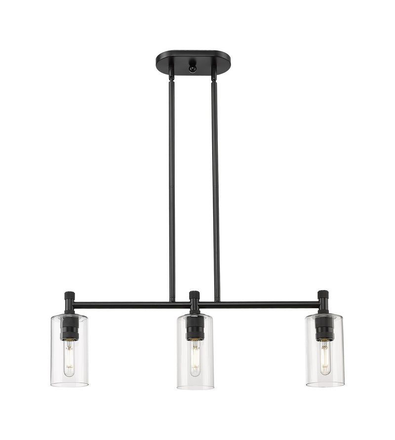 Innovations 434-3I-BK-G434-7CL LED Island Pendant, Matte Black