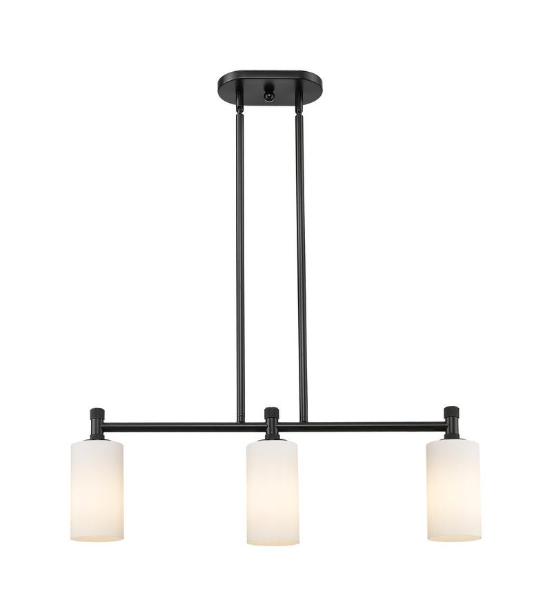Innovations 434-3I-BK-G434-7WH LED Island Pendant, Matte Black