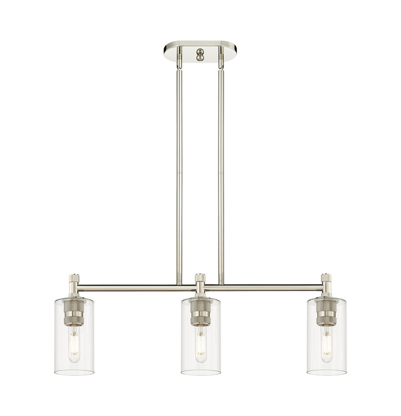 Innovations 434-3I-PN-G434-7CL LED Island Pendant, Polished Nickel