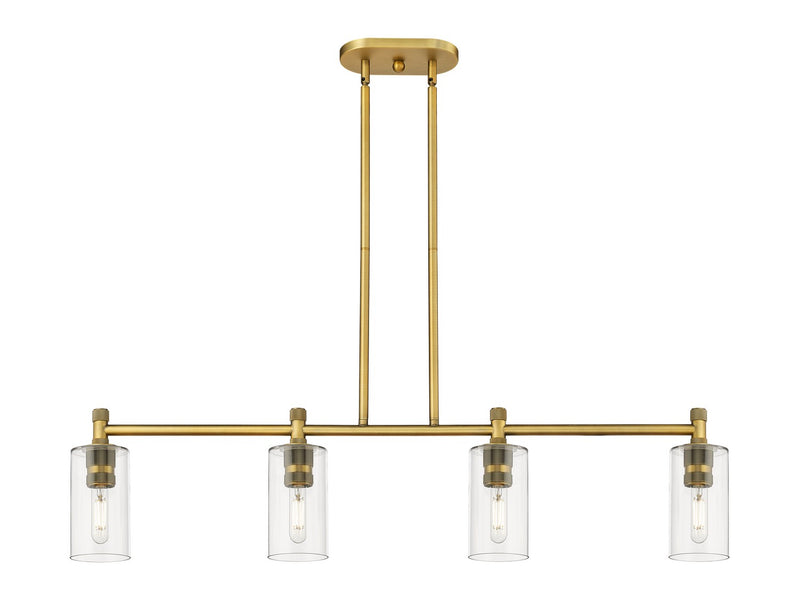 Innovations 434-4I-BB-G434-7CL LED Island Pendant, Brushed Brass