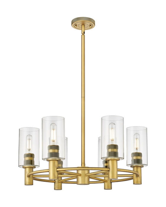 Innovations 434-6CR-BB-G434-7CL LED Chandelier, Brushed Brass