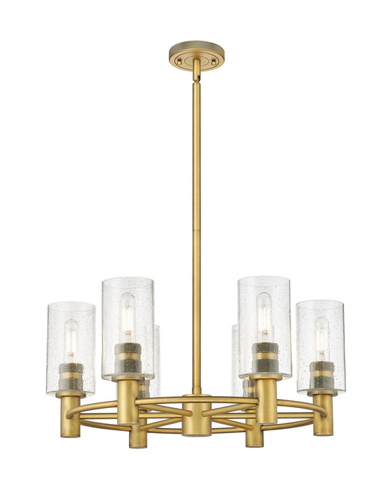 Innovations 434-6CR-BB-G434-7SDY LED Chandelier, Brushed Brass