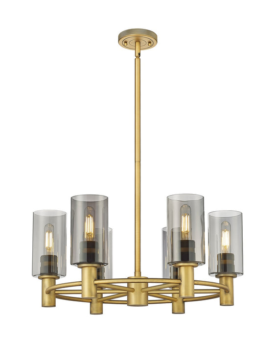 Innovations 434-6CR-BB-G434-7SM LED Chandelier, Brushed Brass