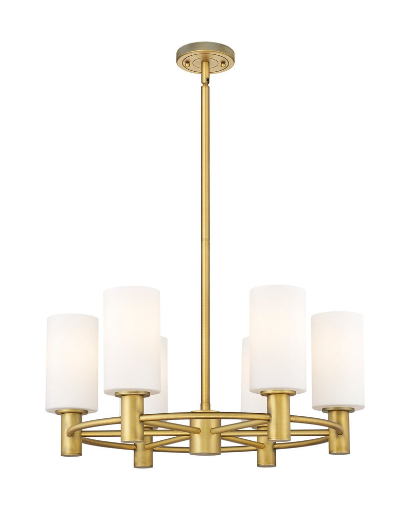 Innovations 434-6CR-BB-G434-7WH LED Chandelier, Brushed Brass
